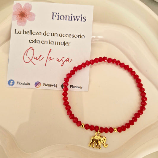 Pulsera Elefante Rojo